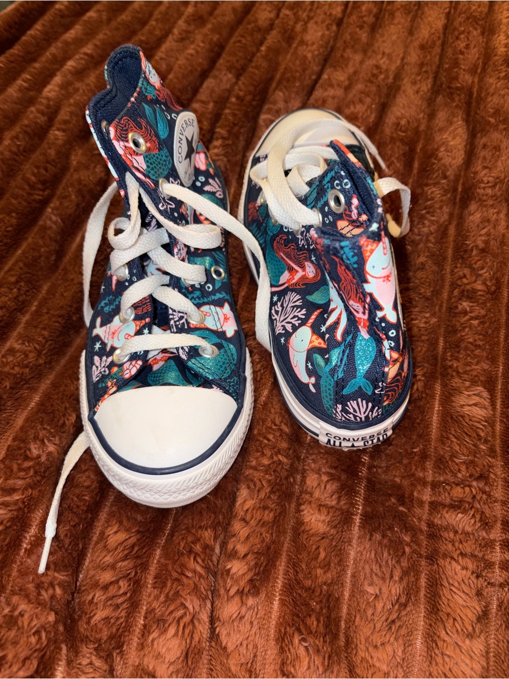 Converse Kids Navy Blue Multi Sea Creature High-Tops